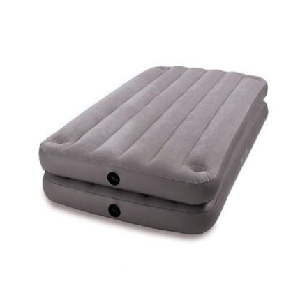 Односпальная надувная флокированная кровать-матрас Intex 67743, бежевая, 99 х 191 х 46 см - 1