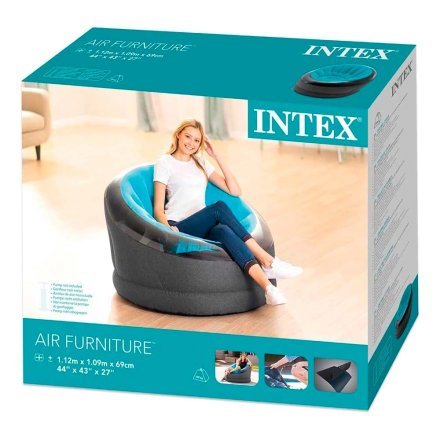 Надувное кресло Intex 66582, 112 х 109 х 69 см, голубое - 6
