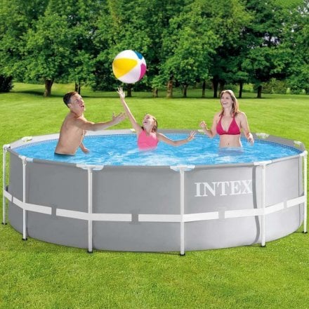 Каркасний басейн Intex 26716 - 6, 366 x 99 см (4 г/год, 3785 л/год, тент, підстилка, драбина, набір для догляду) - 2