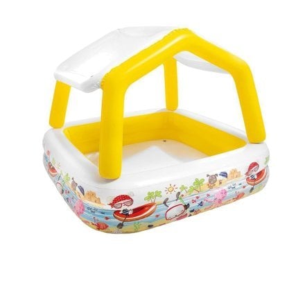 Уценка! Детский надувной бассейн Intex 57470 (Stock), «Аквариум» со съемным навесом, желтый, 157 х 157 х 122 см