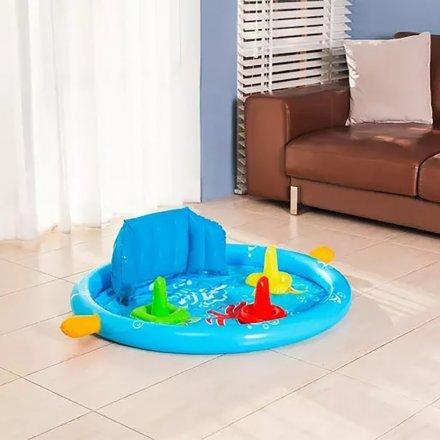 Детский надувной бассейн Bestway 52568 «Морская ракушка» со сьемным навесом, 115 х 89 х 76 см - 3