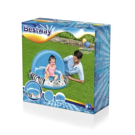 Детский надувной бассейн «Зебра» Bestway 52559, голубой, 97 х 66 см, с навесом - 3