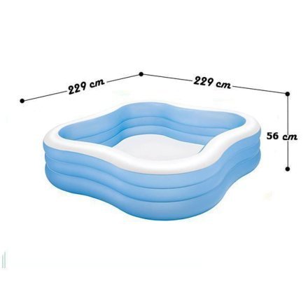 Детский надувной бассейн Intex 57495, «Семейный», синий, 229 х 229 х 56 см - 4