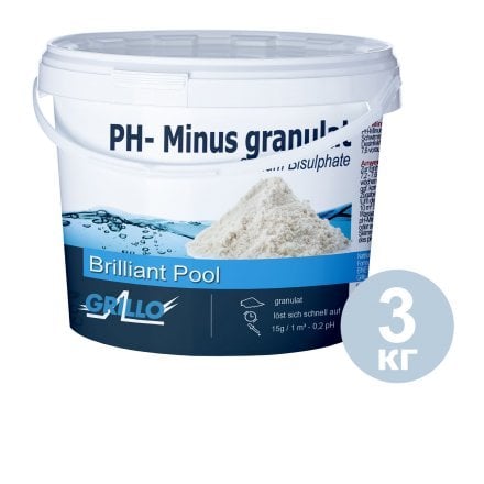pH- минус для бассейна Grillo 80416. Средство для понижения уровня pH (Германия) 3 кг - 1