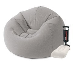 Надувне крісло Intex 68579-2, 107 х 104 х 69 см, з ручним насосом та подушкою