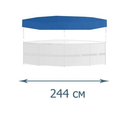 Тент - чохол для каркасного басейну InPool 33004-1, Ø 244 см (фактичний Ø 280 см) - 1