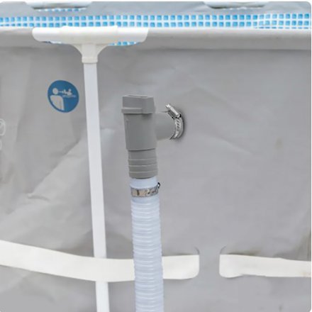 Плунжерний кран InPool 10748 - 2, контроль потоку води (2 шт) для басейнів на хомутах до шлангу 32 мм - 2
