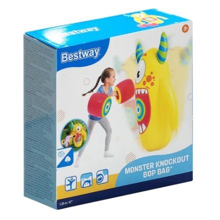 Надувная игрушка - неваляшка Bestway 52545 «Монстр», 120 см, с боксерскими перчатками - 5