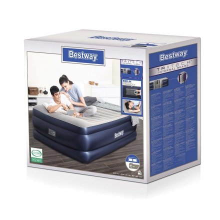 Надувне ліжко Bestway 67690, 152 х 203 х 56 см (152 x 203 x 61 см), вбудований електронасос. Двоспальне, синя - 6