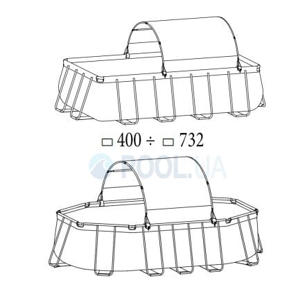 Тент-парасолька для басейну Intex 28054, Ø305 ÷ 366 см/ ▭ 400 ÷ 732 см - 4