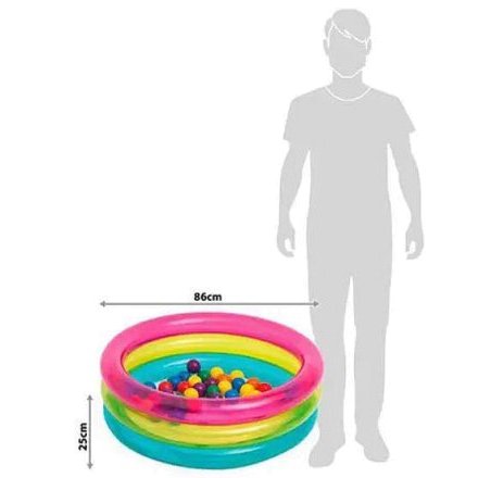 Дитячий надувний басейн Intex 48674-3, 86 х 25 см, з кульками 10 шт, тентом, насосом - 3
