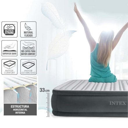 Надувне ліжко Intex 64412-2, 99 х 191 х 46 см, вбудований електронасос, подушка. Односпальне - 5