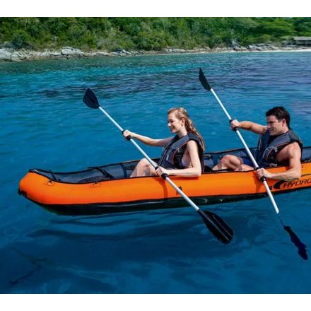 Двухместная надувная байдарка (каяк) Bestway 65052 Ventura Kayak, 330 х 86 см, (весла, ручной насос) - 2