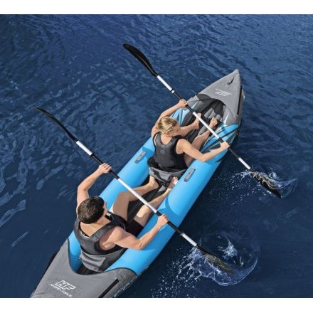Двухместная надувная байдарка (каяк) Bestway 65144 Surge Elite X2 Kayak, 386 см x 96 см, (весла, ручний насос) - 2
