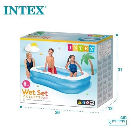 Дитячий надувний басейн Intex 57180 «Сімейний», 203 х 152 х 48 см - 4