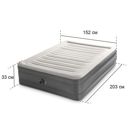 Надувне ліжко Intex 64024, 152 х 203 х 33 см, вбудований електричним насосом. Двоспальне - 6
