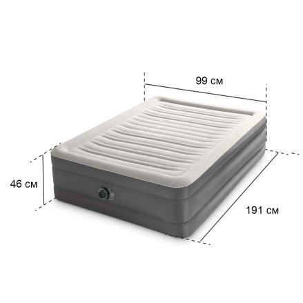 Надувне ліжко Intex 64092, 99 х 191 х 46 см, вбудований електричним насосом. Односпальне - 5