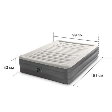 Надувне ліжко Intex 64022, 99 х 191 х 33 см, вбудований електричним насосом. Односпальне - 6