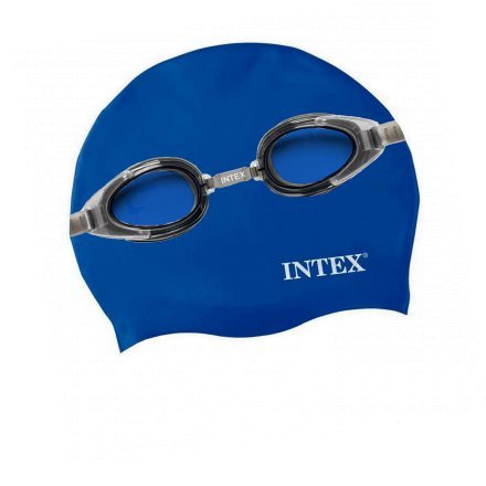 Набор 2 в 1 для плавания Intex 55649 (очки: универсальные 55685, обхват головы ≈ 52-65 см, шапочка 55991) - 1