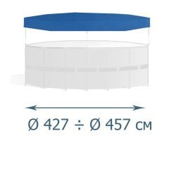 Тент - чохол для каркасного басейну InPool 33034, Ø 427 ÷ Ø 457 см (фактичний Ø 520 см)