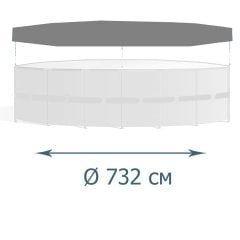 Тент - чехол для каркасного бассейна InPool 33040, Ø 732 см (фактический Ø 790 см)