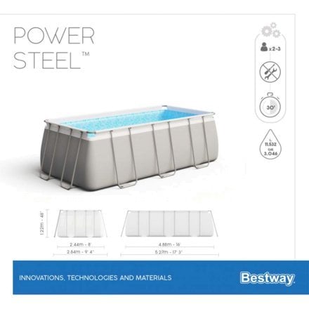 Каркасний басейн Bestway 56670, 488 х 244 х 122 см (3028 л/год, дозатор, драбина, тент) - 8