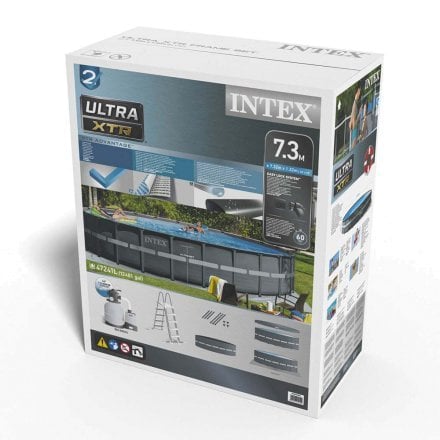 Каркасний басейн Intex 26340, 732 x 132 см (10 500 л/год, драбина, тент, підстилка) - 5