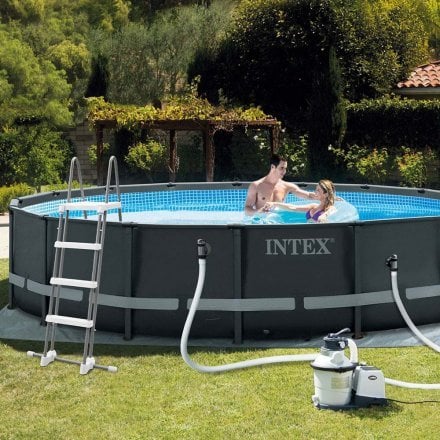 Каркасний басейн Intex 26326, 488 x 122 см (5 700 л/год, драбина, тент, підстилка) - 9