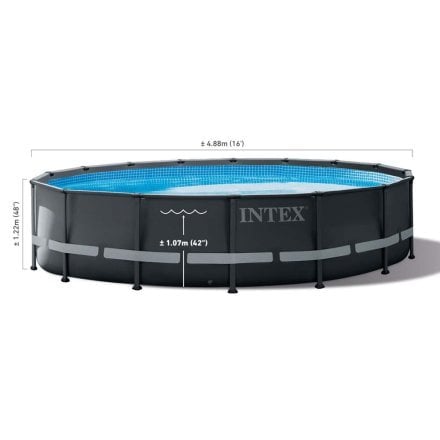 Каркасний басейн Intex 26326, 488 x 122 см (5 700 л/год, драбина, тент, підстилка) - 12