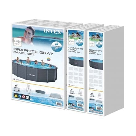 Каркасний збірний басейн Intex 26384, 457 х 122 см (478 х 124 см) (5 700 л/год, драбина, тент, підстилка) - 8