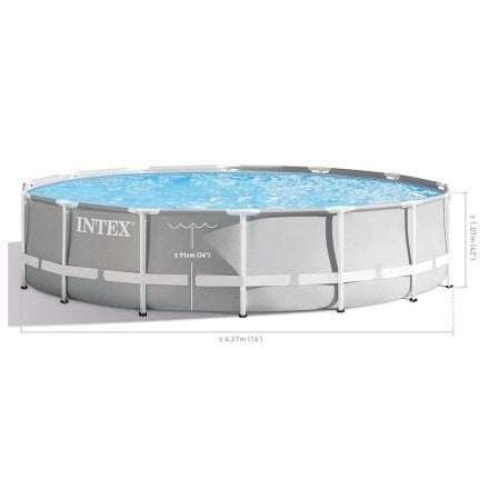 Каркасний басейн Intex 26720, 427 х 107 см(3 785 л/год, драбина, тент, підстилка) - 10
