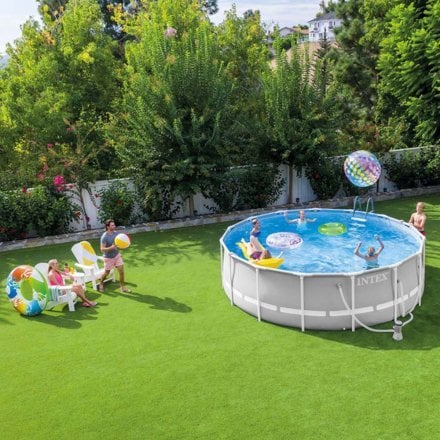 Каркасний басейн Intex 26720, 427 х 107 см(3 785 л/год, драбина, тент, підстилка) - 13