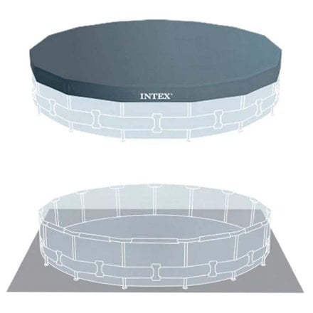 Каркасний басейн Intex 26756, 610 х 132 см (5 678 л/год, драбина, тент, підстилка) - 4