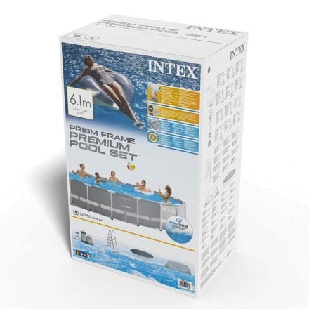 Каркасний басейн Intex 26756, 610 х 132 см (5 678 л/год, драбина, тент, підстилка) - 7
