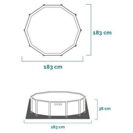 Каркасний басейн Intex 28209, 183 x 38 см (навіс, душ) - 7
