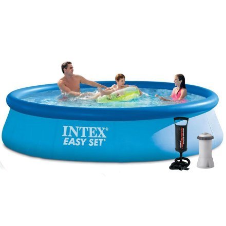 Надувний басейн Intex 28143-4, 396 х 84 см (3 785 л/год, підстилка, тент, насос) - 1
