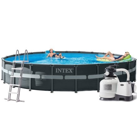 Каркасний басейн Intex 26340, 732 x 132 см (10 500 л/год, драбина, тент, підстилка) - 1