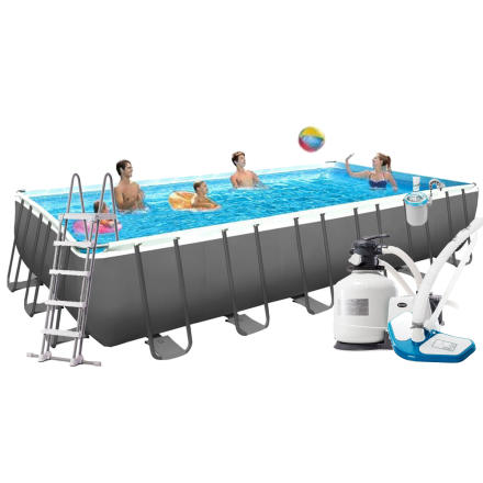 Каркасний басейн Intex 26368, 732 х 366 х 132 см (7 г/год - 7 900 л/ч, драбина, тент, підстилка, набір для догляду, сітка) - 1