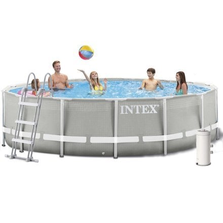 Каркасний басейн Intex 26720, 427 х 107 см(3 785 л/год, драбина, тент, підстилка) - 1