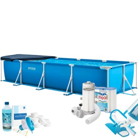 Каркасний басейн Max Intex 28273-9в1, 450 х 220 х 84 см (басейн