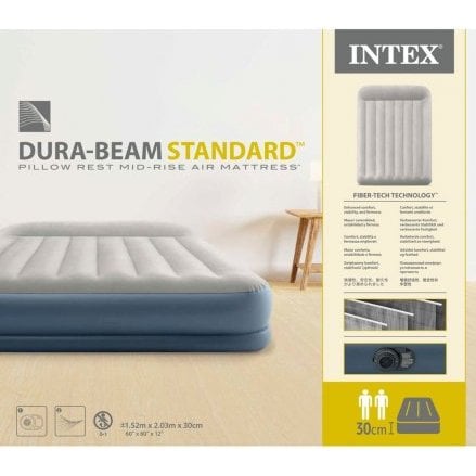 Надувная кровать Intex 64118-2, 152 х 203 х 30 см, встроенный электронасос, подушки. Двухспальная - 1