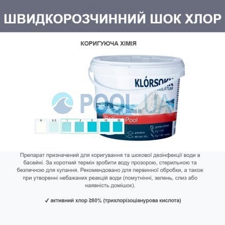 Швидкорозчинний шок для дезінфекції в гранулах Kerex 80022, 1 кг, Угорщина - 3