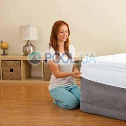 Надувне ліжко Intex 64414-2, 152 х 203 х 46 см, вбудований електронасос, подушки. Двоспальне - 7