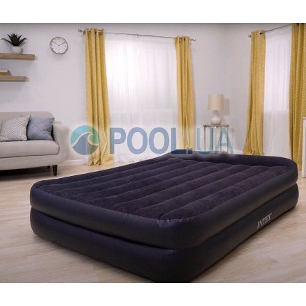 Надувная флокированная кровать Intex 66721, черная, 99 х 191 х 42 см - 4