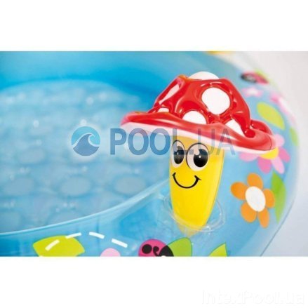 Дитячий надувний басейн Intex 57114-2 «Грибочок», 102 х 89 см, з навісом, кульками 10 шт, підстилкою, насосом - 5