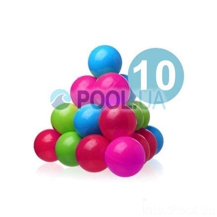 Дитячий надувний басейн Intex 56441-2 «Райдуга», 168 х 46 см, з кульками 10 шт, підстилкою, насосом - 11
