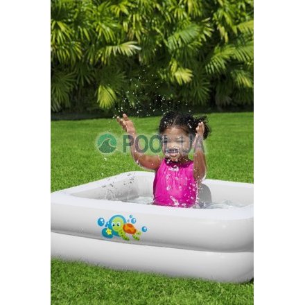 Дитячий надувний басейн Bestway 51116-2, білий, 86 х 86 х 25 см, з кульками 10 шт, підстилкою, насосом - 3