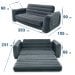 Надувний диван Intex 66552 - 3, 203 х 231 х 66 см. Флокований диван трансформер 2 в 1, з електричним насосом - 5