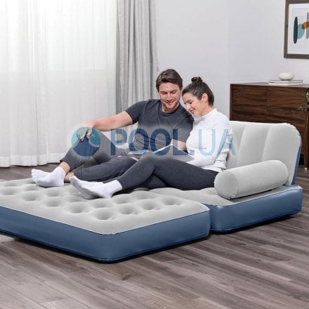 Надувний диван Bestway 75079, 188 х 152 х 64 см, із вбудованим насосом. Флокований диван трансформер 3 в 1 - 13