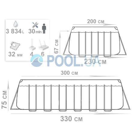 Каркасний басейн Intex 28272, 300 х 200 х 75 см - 21